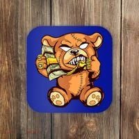 Money Calling Hip Hop Teddy Bear Gangster Rap Drip Swag Dope Coaster thumb 0