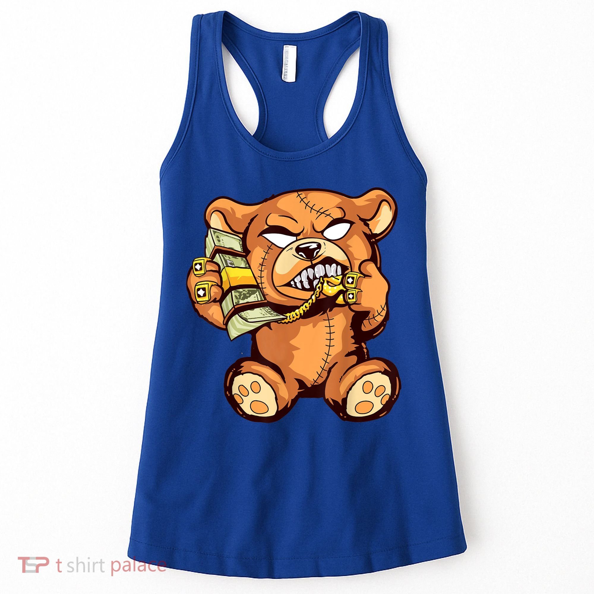Money Calling Hip Hop Teddy Bear Gangster Rap Drip Swag Dope Women's Tank Top