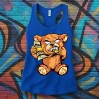 Money Calling Hip Hop Teddy Bear Gangster Rap Drip Swag Dope Women's Tank Top thumb 3
