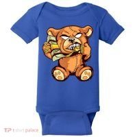 Money Calling Hip Hop Teddy Bear Gangster Rap Drip Swag Dope Baby Bodysuit thumb 0