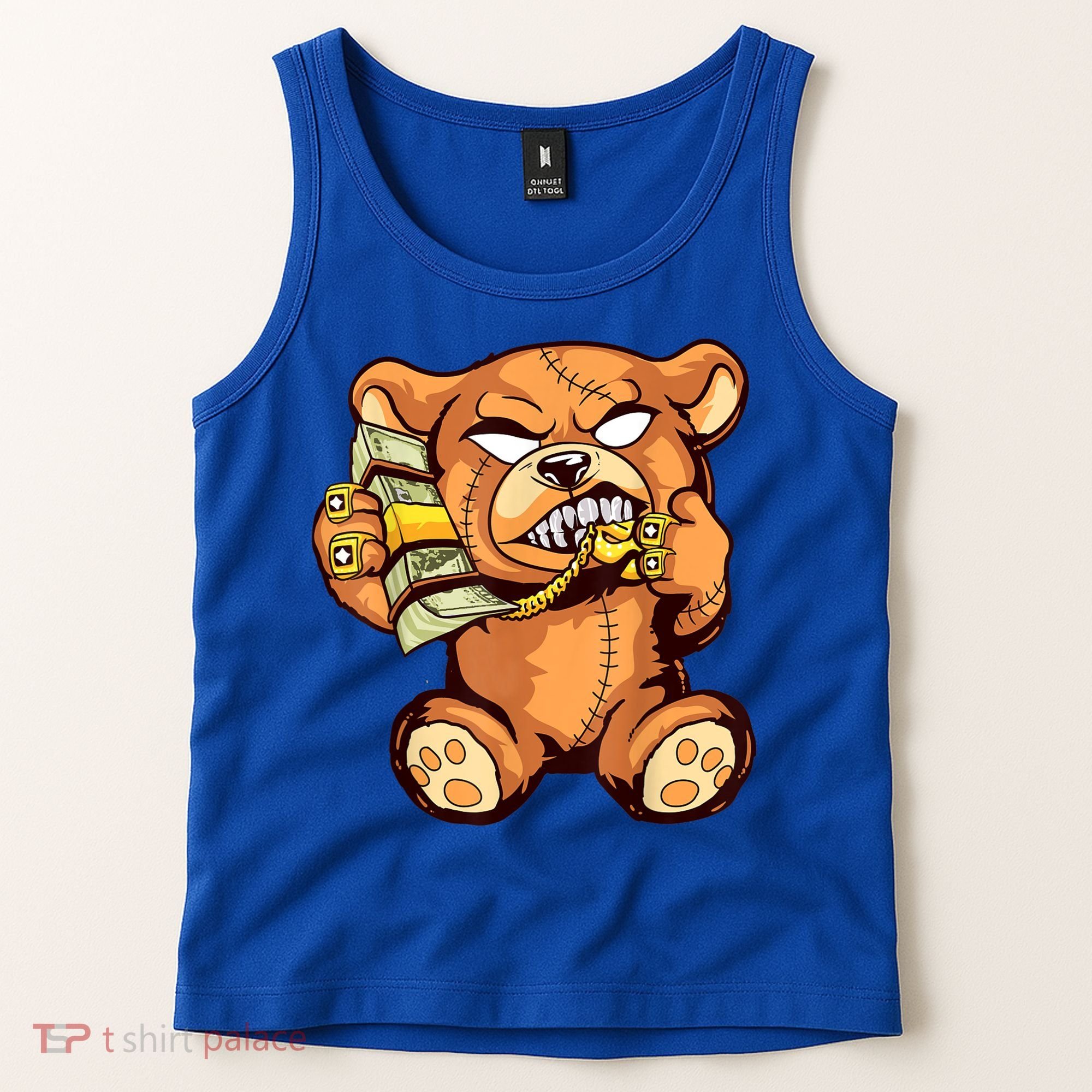 Money Calling Hip Hop Teddy Bear Gangster Rap Drip Swag Dope Tank Top