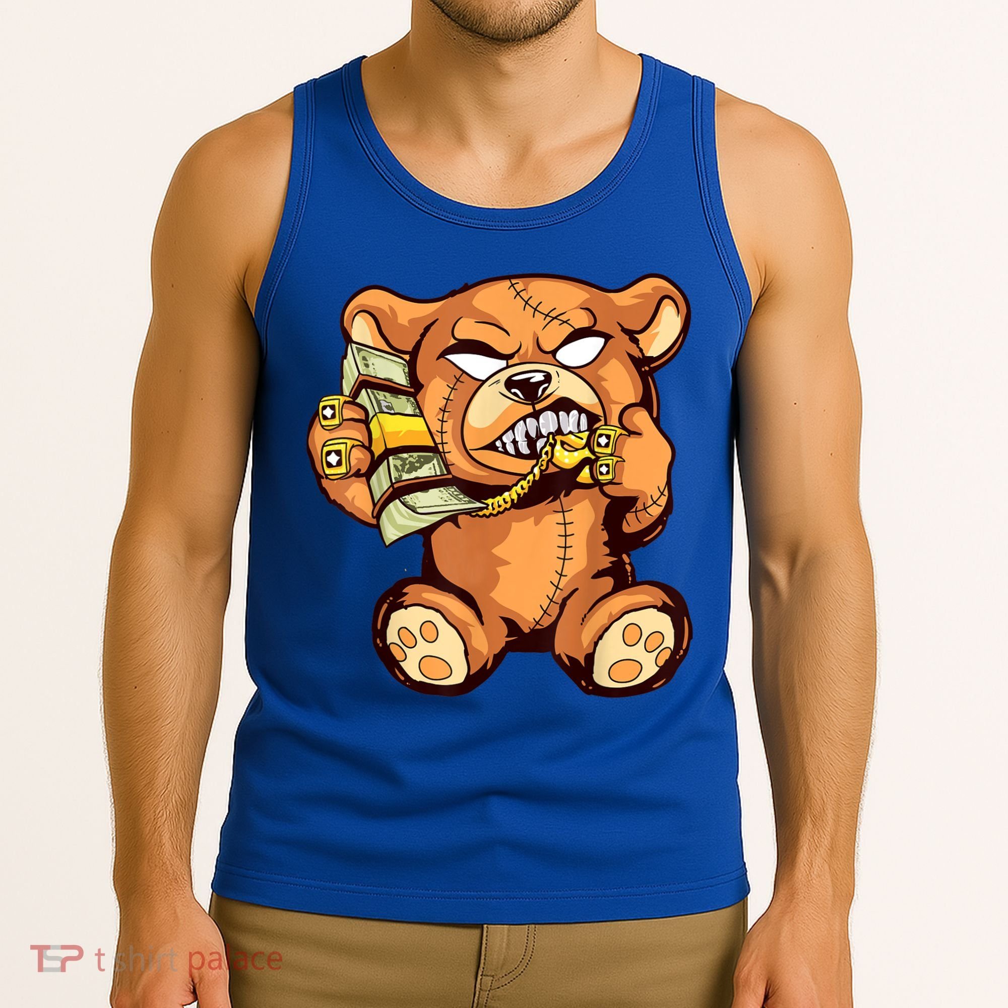 Money Calling Hip Hop Teddy Bear Gangster Rap Drip Swag Dope Tank Top