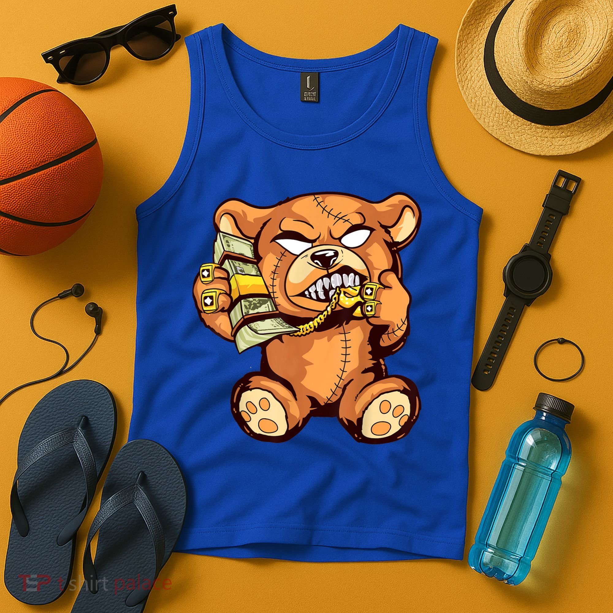 Money Calling Hip Hop Teddy Bear Gangster Rap Drip Swag Dope Tank Top