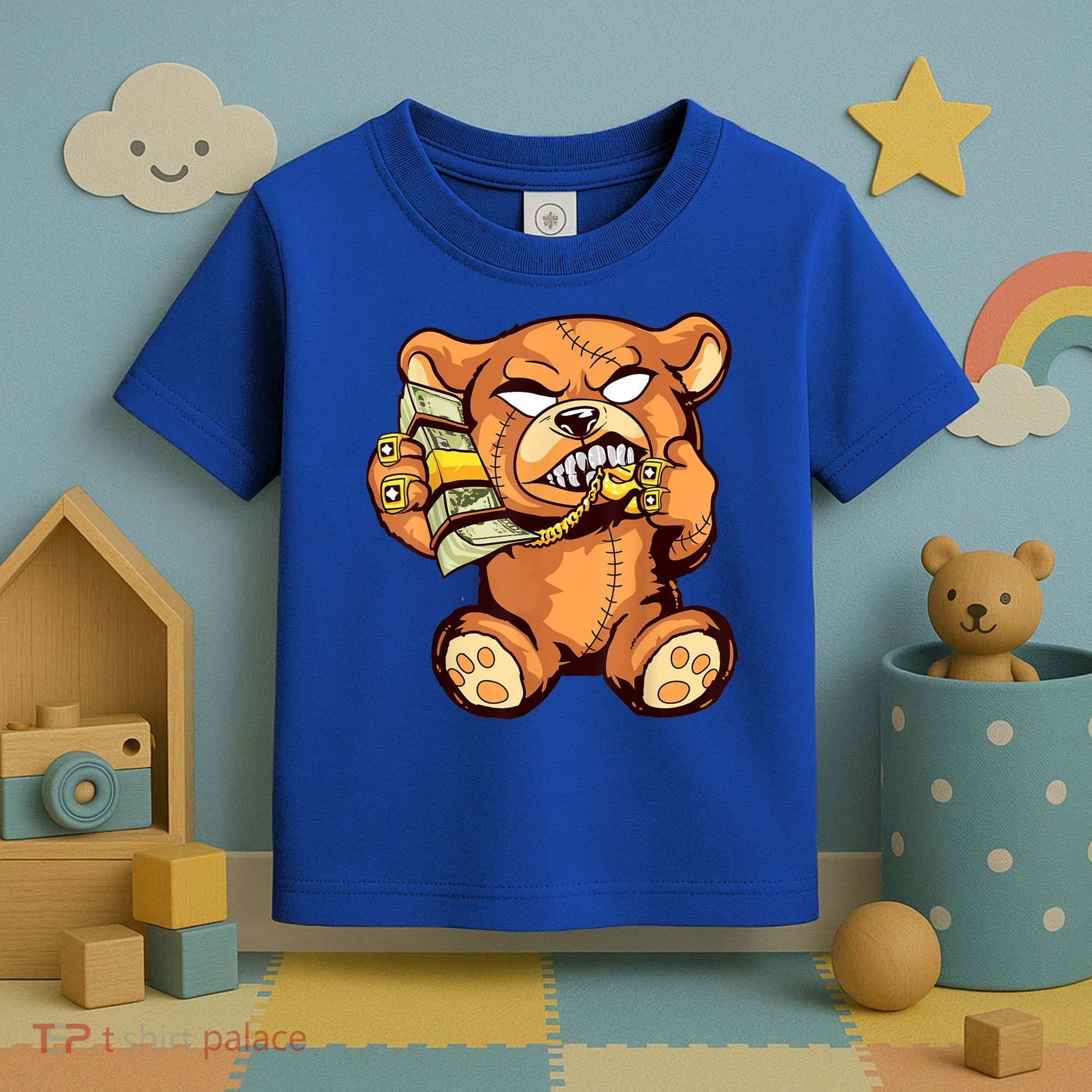 Money Calling Hip Hop Teddy Bear Gangster Rap Drip Swag Dope Toddler T-Shirt