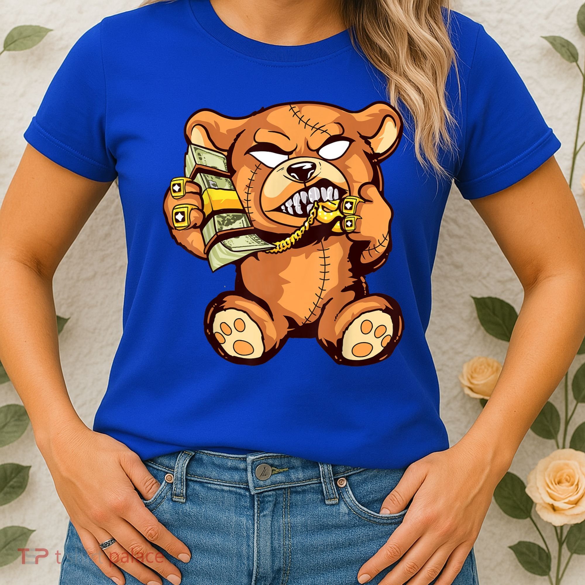 Money Calling Hip Hop Teddy Bear Gangster Rap Drip Swag Dope Women's T-Shirt