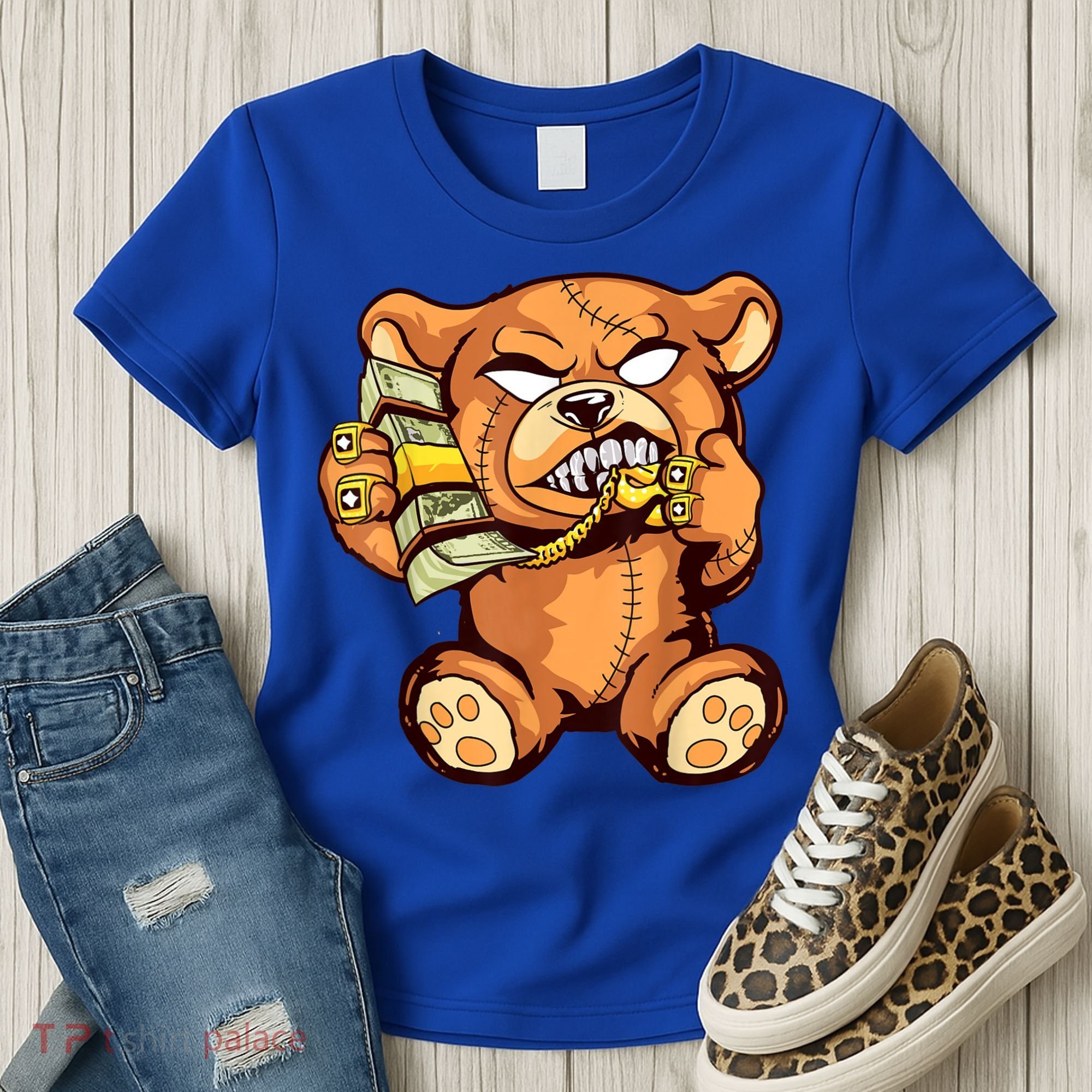 Money Calling Hip Hop Teddy Bear Gangster Rap Drip Swag Dope Women's T-Shirt