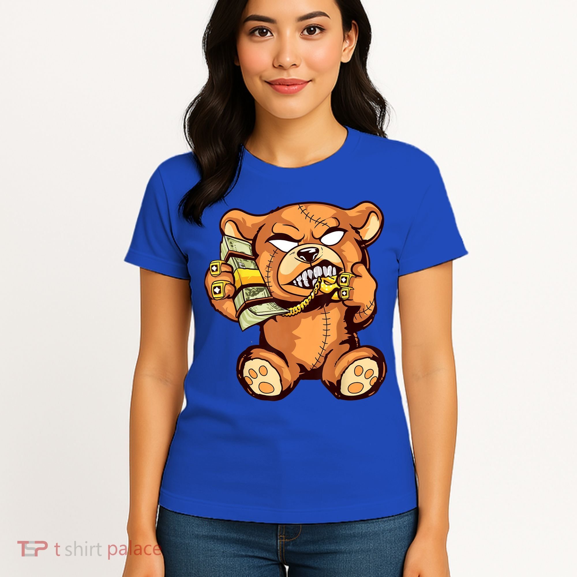 Money Calling Hip Hop Teddy Bear Gangster Rap Drip Swag Dope Women's T-Shirt