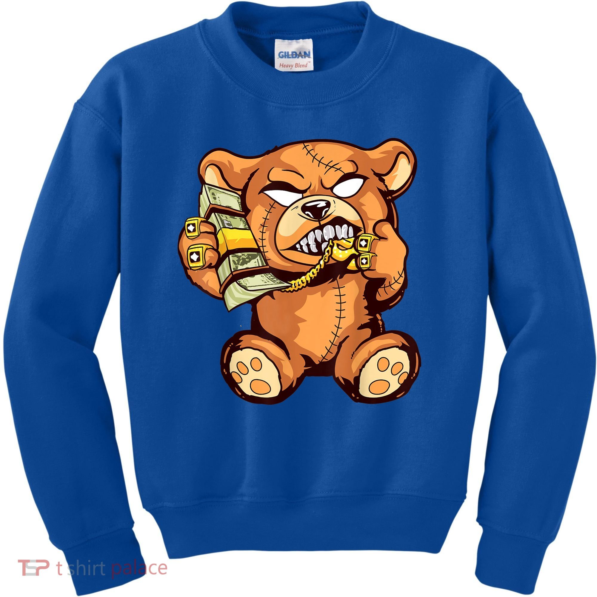 Money Calling Hip Hop Teddy Bear Gangster Rap Drip Swag Dope Kids Sweatshirt