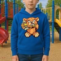Money Calling Hip Hop Teddy Bear Gangster Rap Drip Swag Dope Kids Hoodie thumb 2