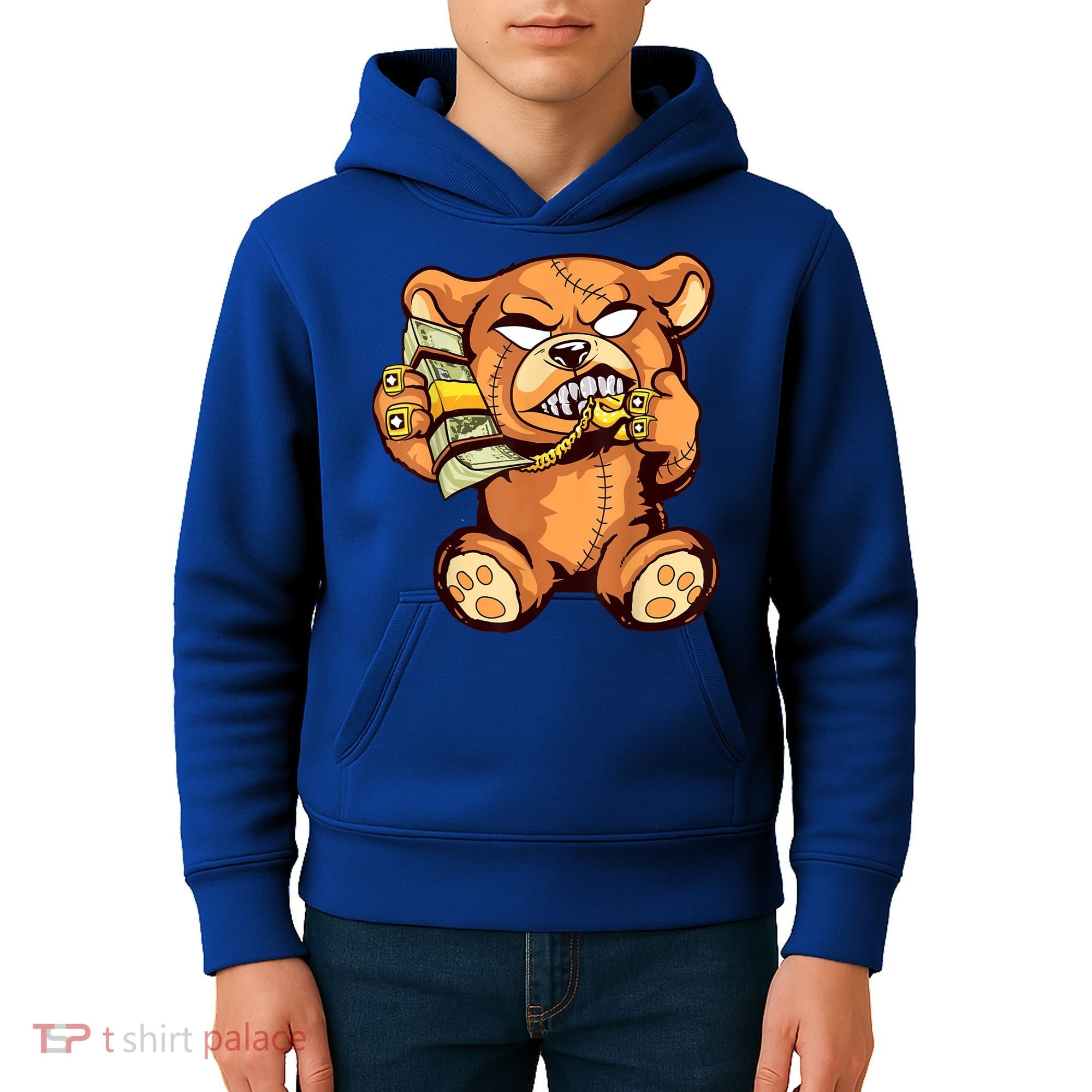 Money Calling Hip Hop Teddy Bear Gangster Rap Drip Swag Dope Kids Hoodie