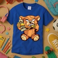 Money Calling Hip Hop Teddy Bear Gangster Rap Drip Swag Dope Kids T-Shirt thumb 3