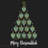 Merry Chrismukkah Hanukkah Dreidel Christmas Tree Chanukah Women's Sweatshirt thumb 2