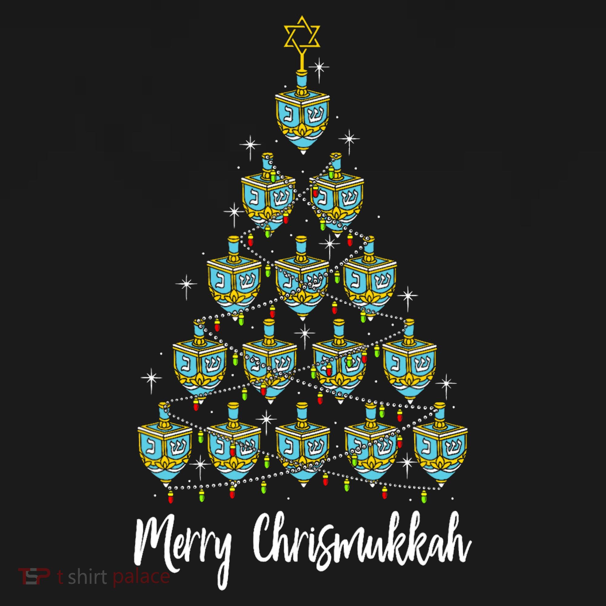 Merry Chrismukkah Hanukkah Dreidel Christmas Tree Chanukah Women's Hoodie
