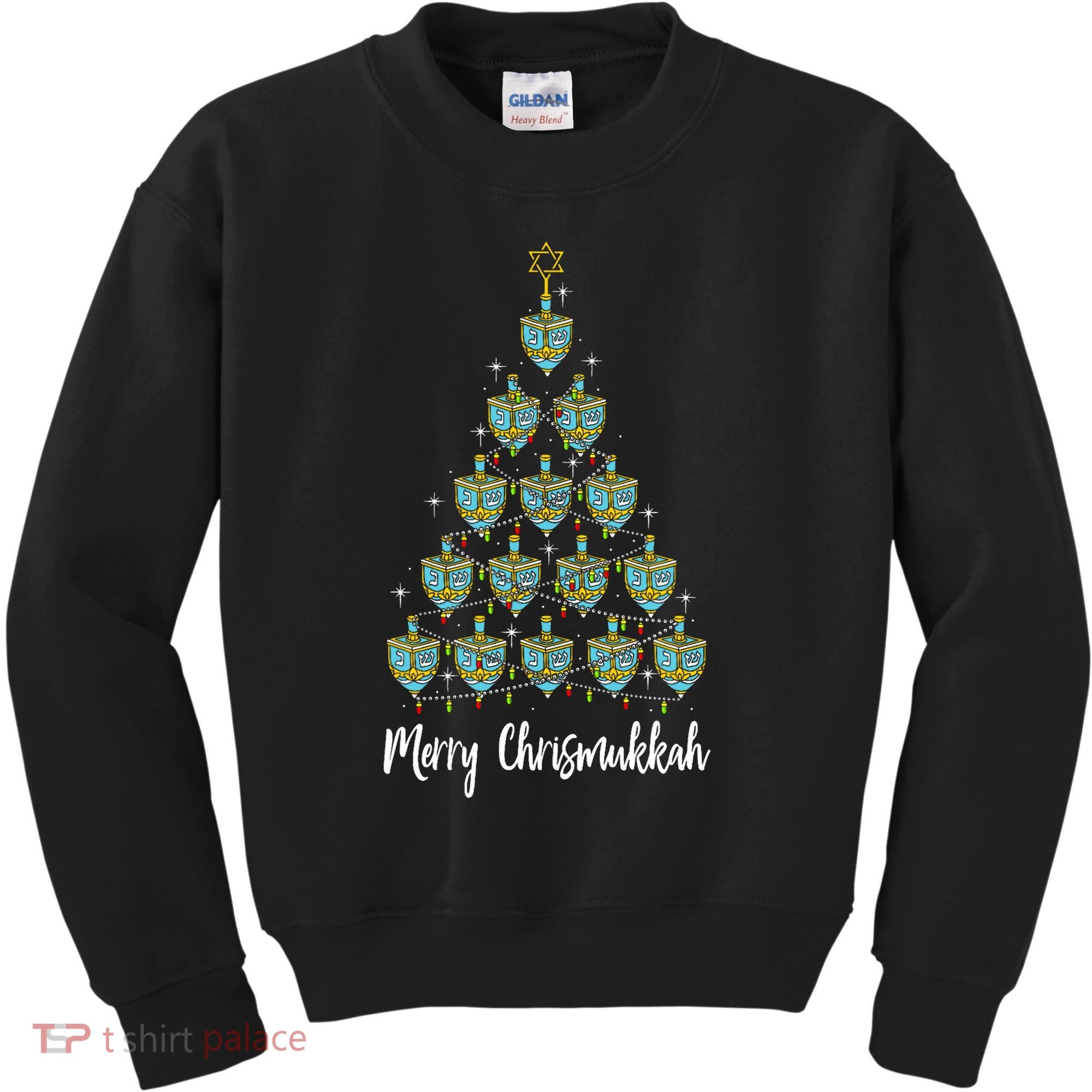 Merry Chrismukkah Hanukkah Dreidel Christmas Tree Chanukah Kids Sweatshirt