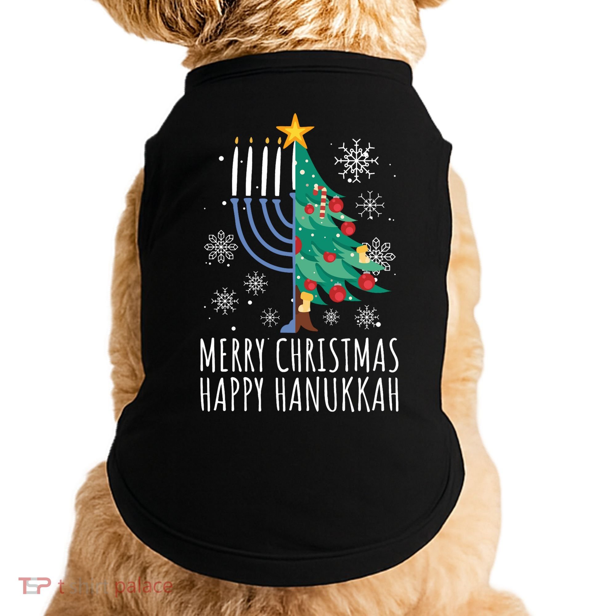 Merry Chrismukkah Happy Christmas Hanukkah Doggie Tank