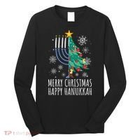 Merry Chrismukkah Happy Christmas Hanukkah Long Sleeve Shirt thumb 0