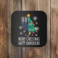Merry Chrismukkah Happy Christmas Hanukkah Coaster thumb 0