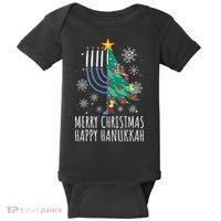 Merry Chrismukkah Happy Christmas Hanukkah Baby Bodysuit thumb 0