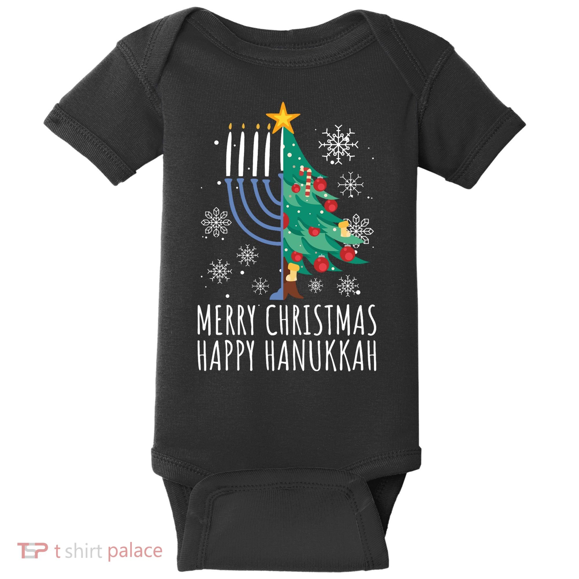 Merry Chrismukkah Happy Christmas Hanukkah Baby Bodysuit