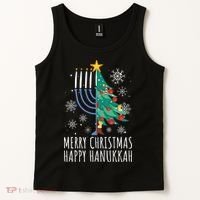 Merry Chrismukkah Happy Christmas Hanukkah Tank Top thumb 2