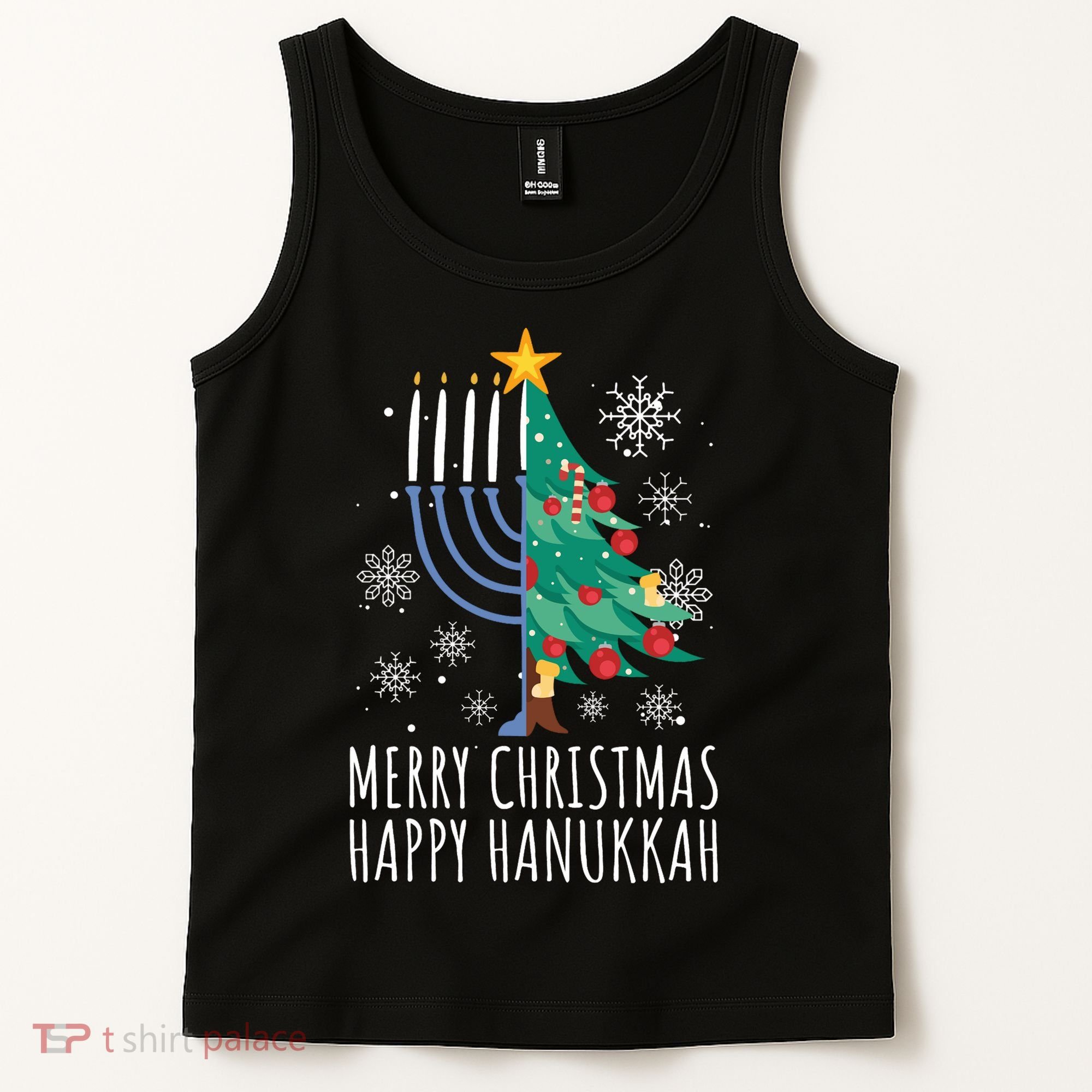 Merry Chrismukkah Happy Christmas Hanukkah Tank Top