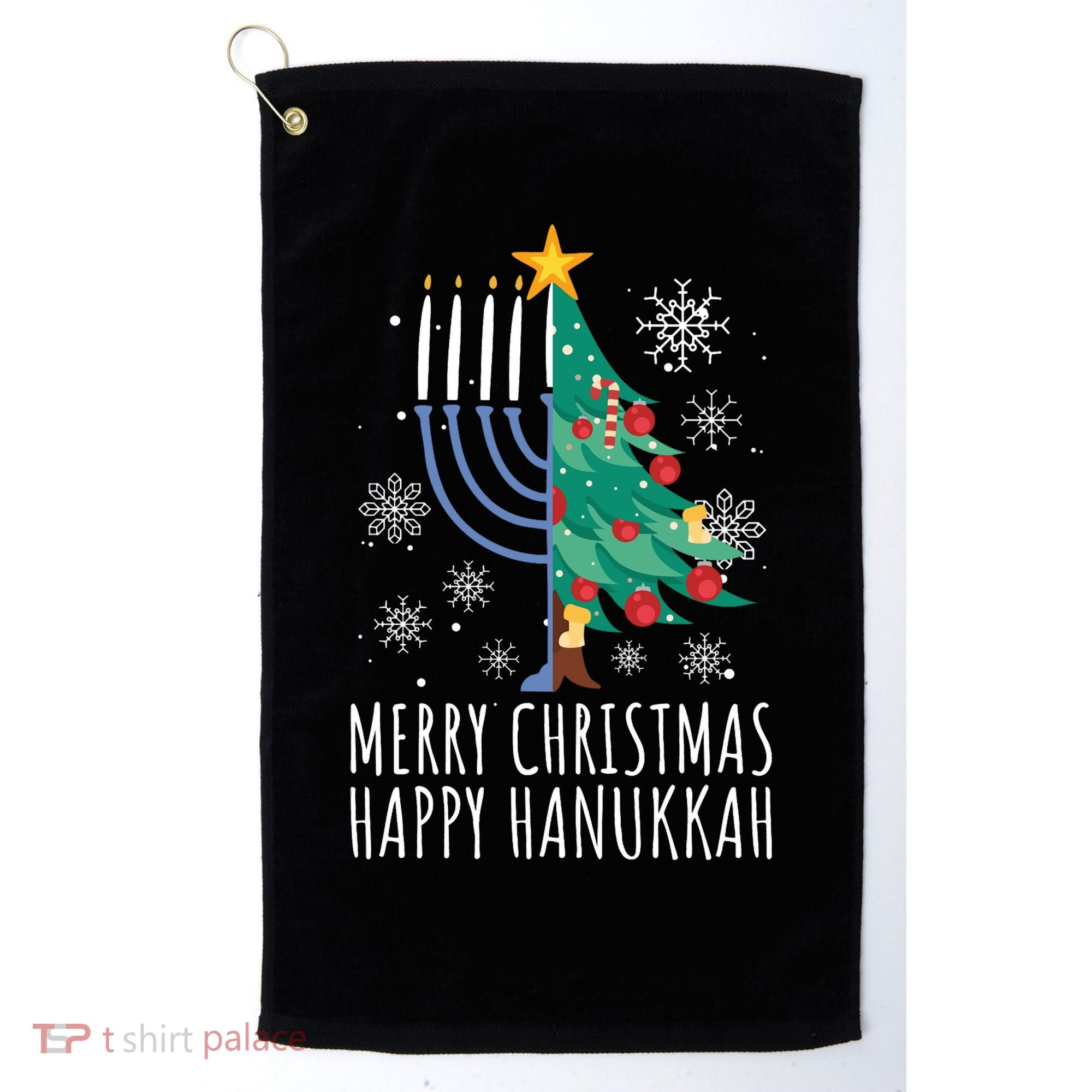 Merry Chrismukkah Happy Christmas Hanukkah Golf Towel