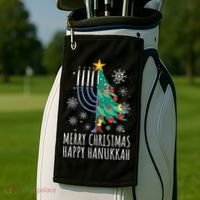 Merry Chrismukkah Happy Christmas Hanukkah Golf Towel thumb 2