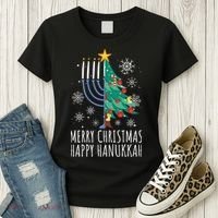 Merry Chrismukkah Happy Christmas Hanukkah Women's T-Shirt thumb 3