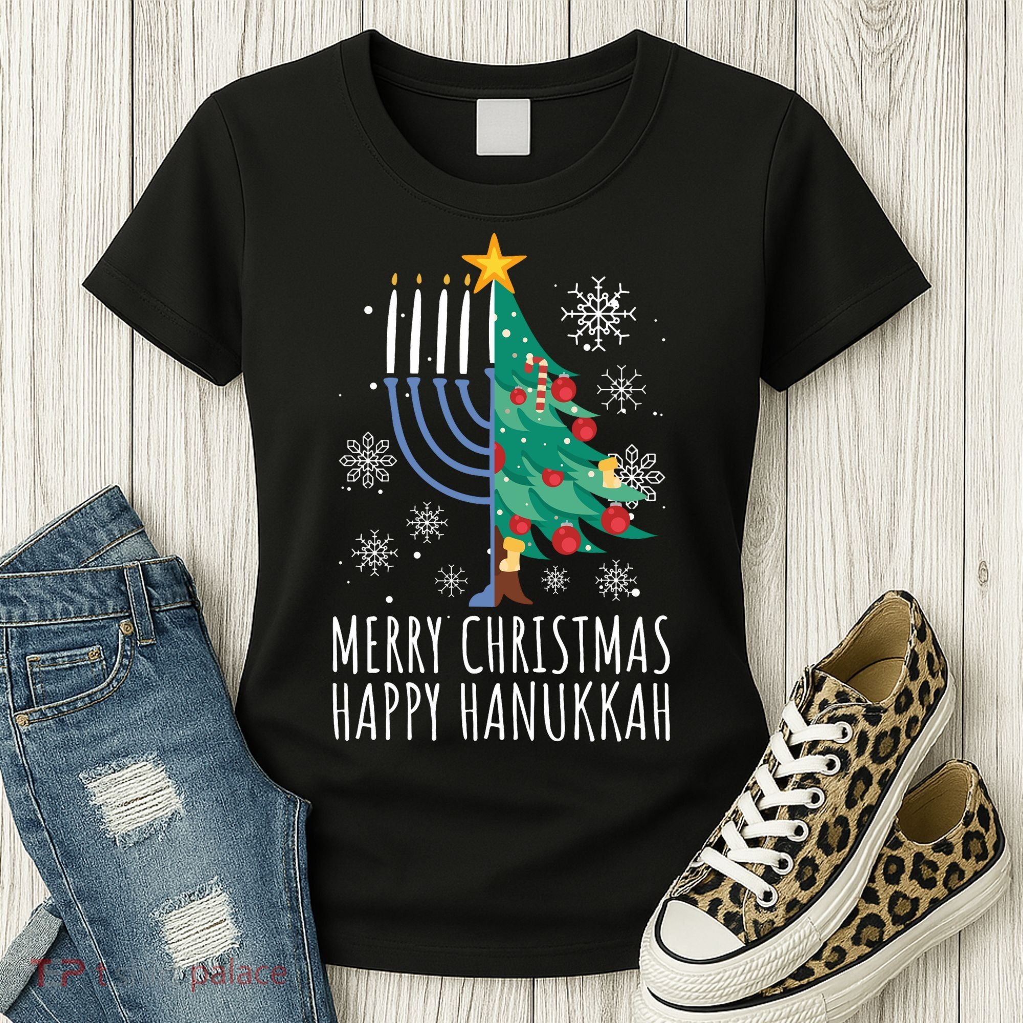 Merry Chrismukkah Happy Christmas Hanukkah Women's T-Shirt