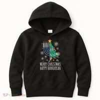 Merry Chrismukkah Happy Christmas Hanukkah Kids Hoodie thumb 0