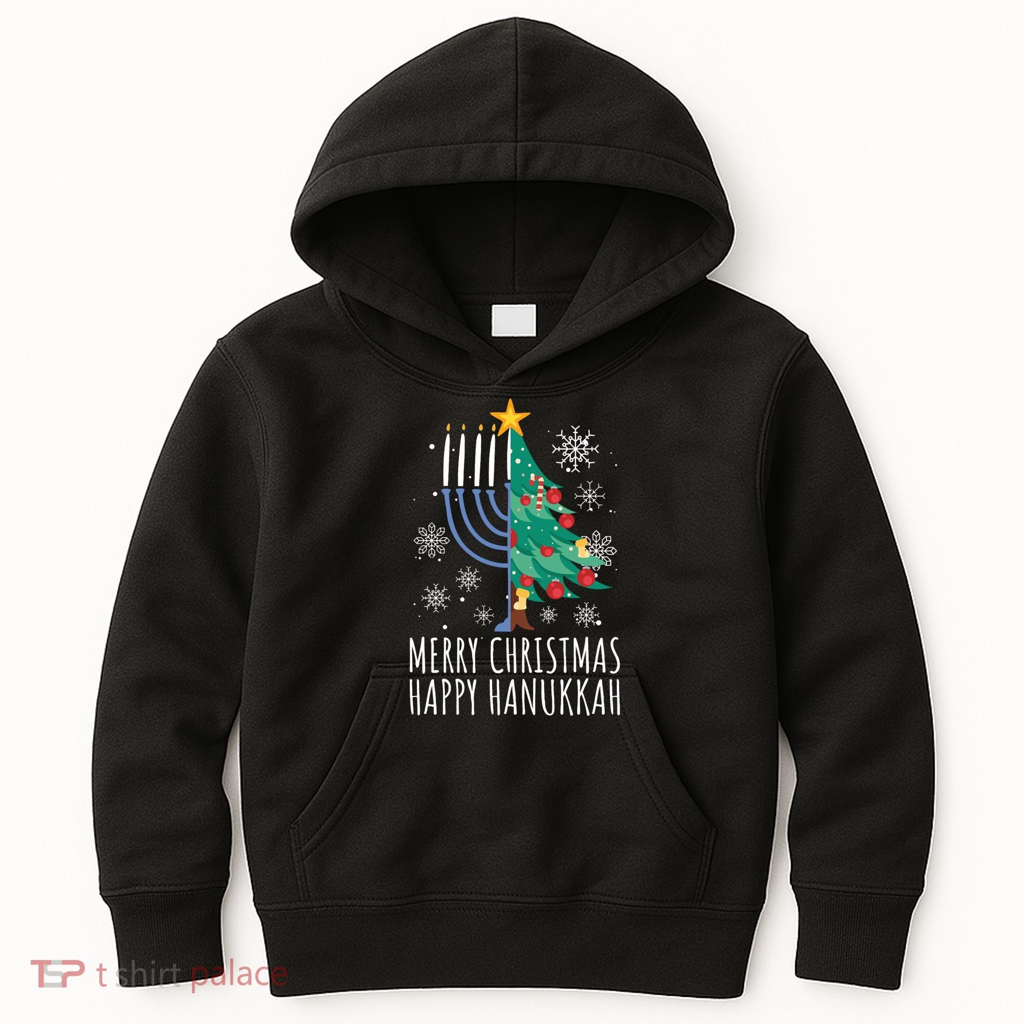 Merry Chrismukkah Happy Christmas Hanukkah Kids Hoodie
