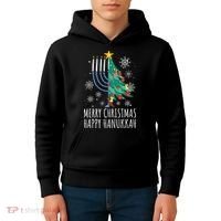 Merry Chrismukkah Happy Christmas Hanukkah Kids Hoodie thumb 4