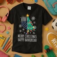 Merry Chrismukkah Happy Christmas Hanukkah Kids T-Shirt thumb 3