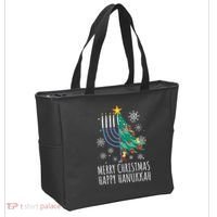Merry Chrismukkah Happy Christmas Hanukkah Tote Bag thumb 2