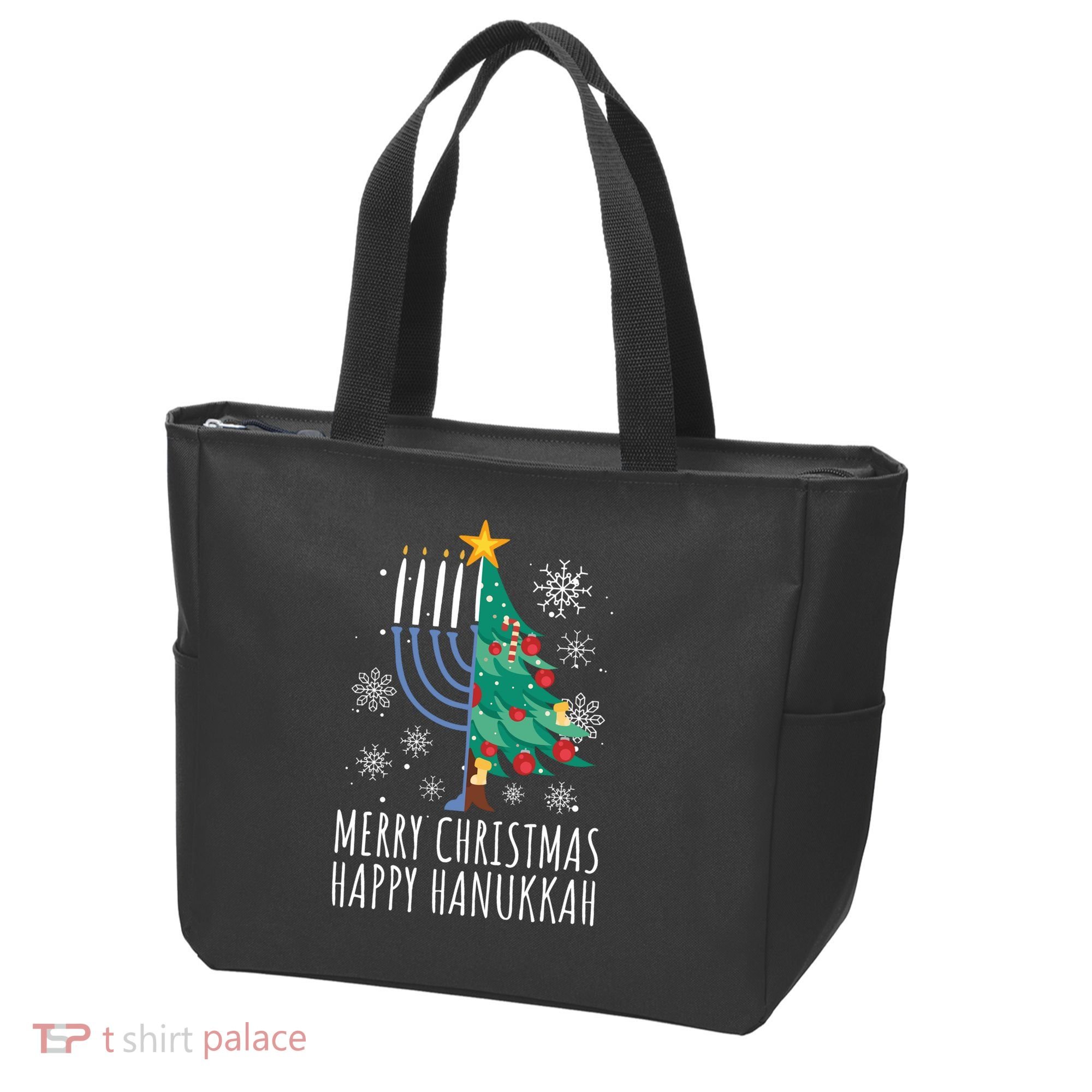 Merry Chrismukkah Happy Christmas Hanukkah Tote Bag