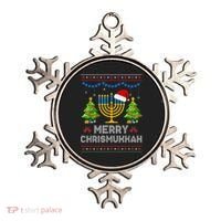 Merry Chrismukkah Happy Hanukkah Christmas Santa Hat Menorah Ornament thumb 0