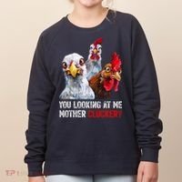 Mother Clucker Hen Humor | Chicken Shirts For Chicken Lovers Women's Sweatshirt thumb 0
