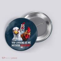 Mother Clucker Hen Humor | Chicken Shirts For Chicken Lovers Button thumb 0