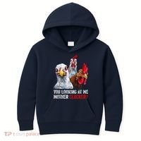 Mother Clucker Hen Humor | Chicken Shirts For Chicken Lovers Kids Hoodie thumb 0