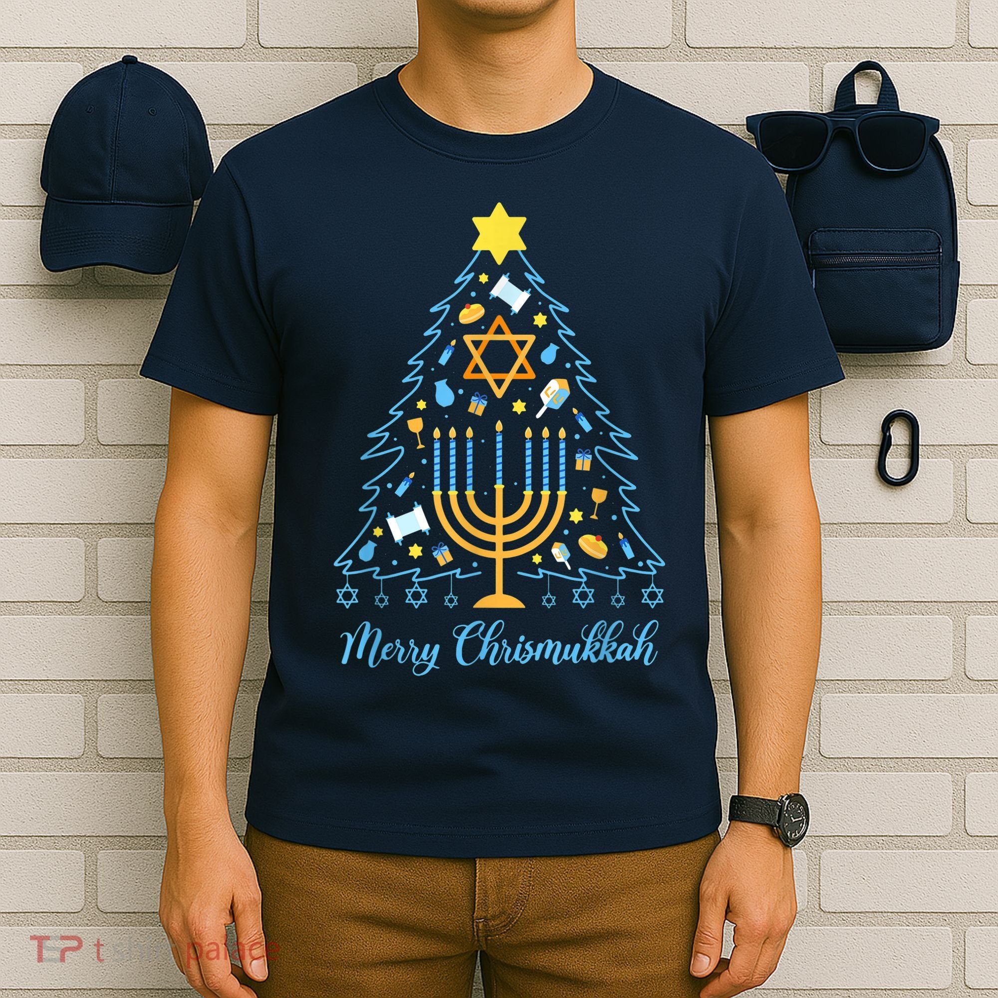 Merry Chrismukkah Holiday Hanukkah Pajama Family Matching T-Shirt