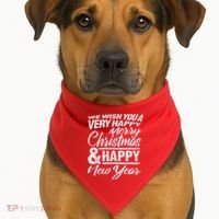 Merry Christmas Happy New Year USA-Made Doggie Bandana thumb 1
