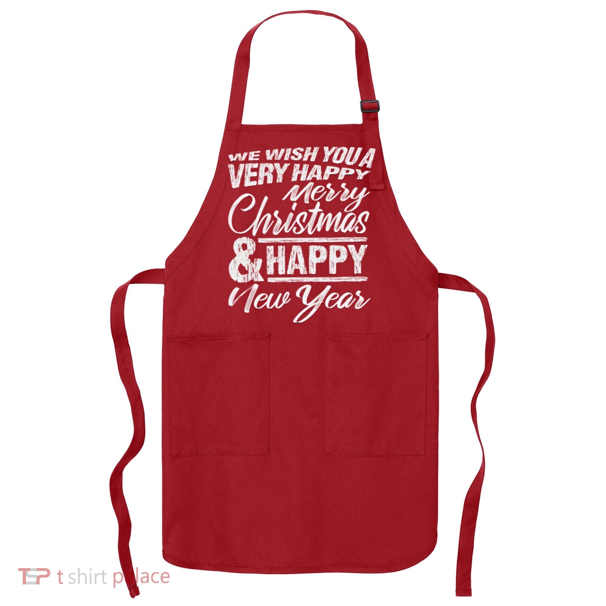 Merry Christmas Happy New Year Apron