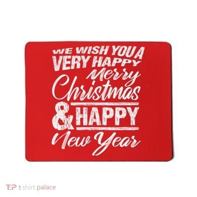 Merry Christmas Happy New Year Mousepad