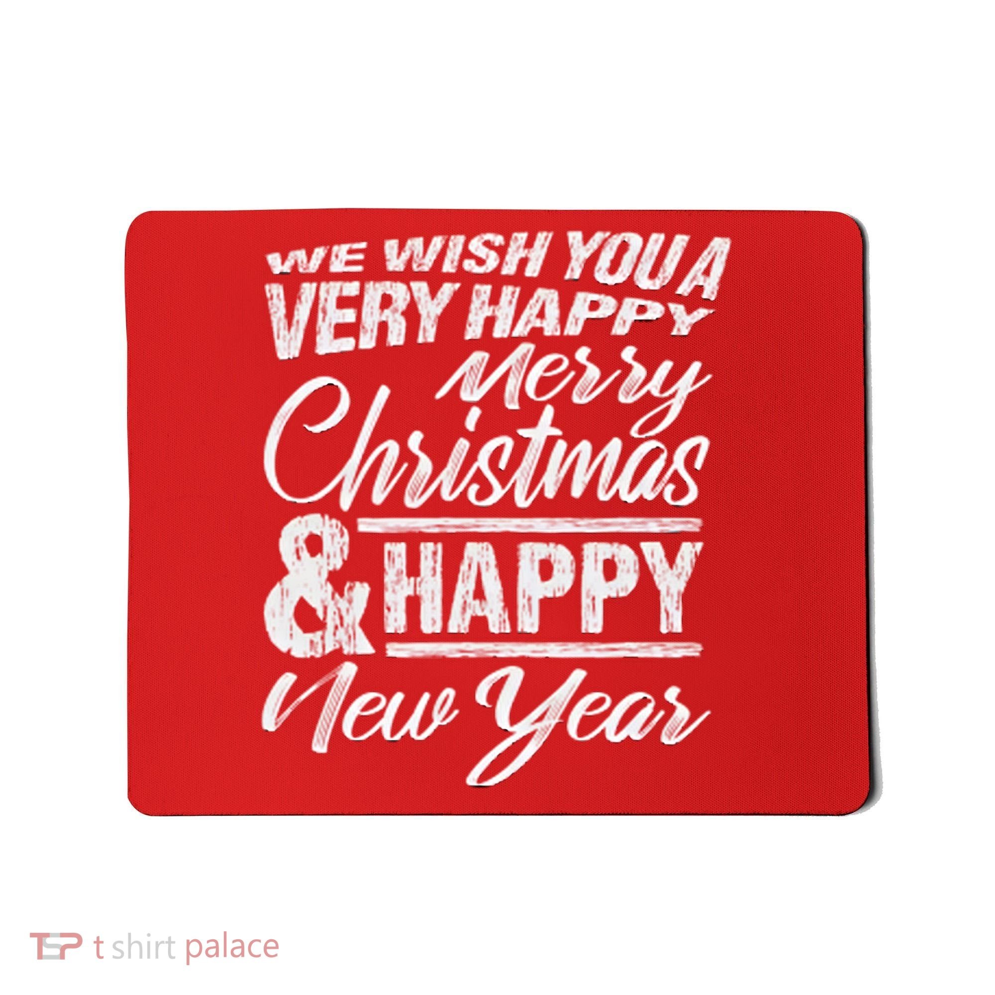 Merry Christmas Happy New Year Mousepad