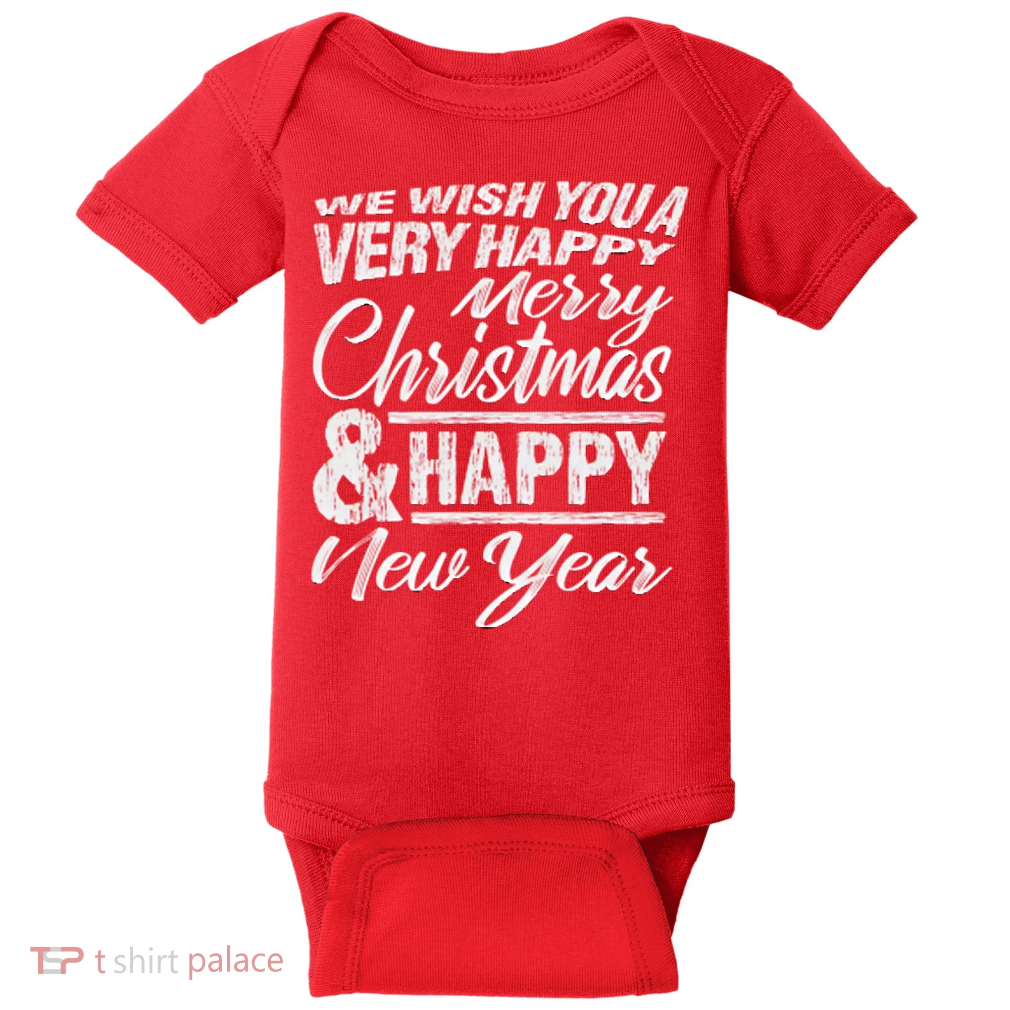 Merry Christmas Happy New Year Baby Bodysuit