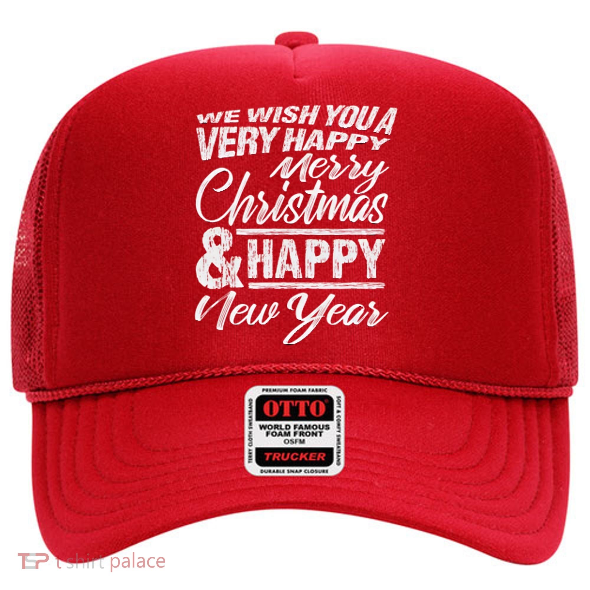 Merry Christmas Happy New Year Hat