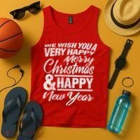 Merry Christmas Happy New Year Tank Top thumb 4