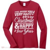 Merry Christmas Happy New Year Women's Long Sleeve Shirt thumb 0