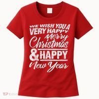 Merry Christmas Happy New Year Women's T-Shirt thumb 0