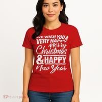 Merry Christmas Happy New Year Women's T-Shirt thumb 4